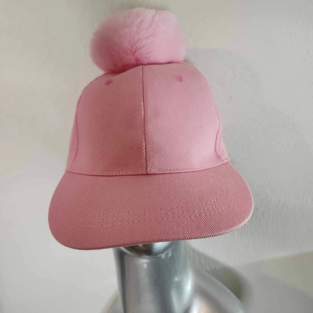 Pom Pom Baseball Cap - Picture 1 of 4
